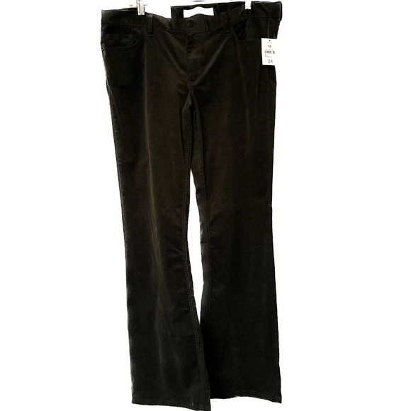 NWT Joe Fresh PANTS Corduroy Dark Green Boot Cut Size 16 Sits Low On Waist NEW - Picture 2 of 7